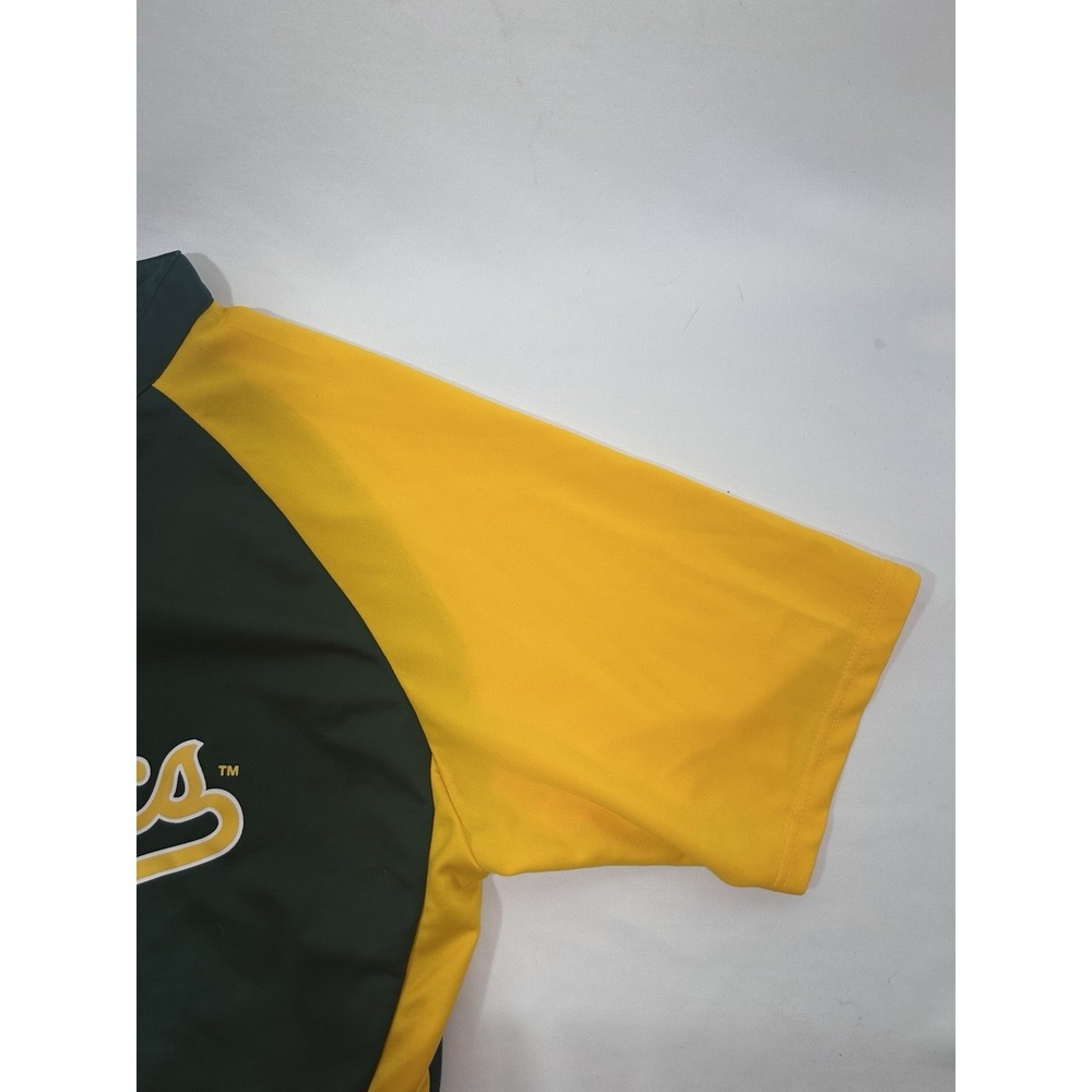Oakland Athletics Pullover Mens XL Green Yellow 1 4 Zip MLB Fan Gear - Picture 5 of 16